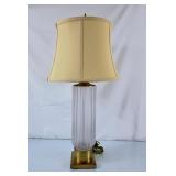 Frosted Glass Table Lamp w/Brass Base - 30"H