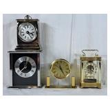 Lot of 4 table top clocks
