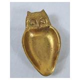Vintage Solid Brass Owl Trinket Dish/Ashtray