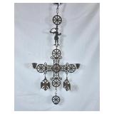 Vintage Brass Byzantine Cross Candle Holder -