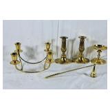 Lovely brass candle holders with a snuffer