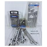Set of gray tools wrenches, two professional