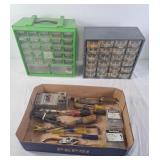 2 garage organizers with contents and
