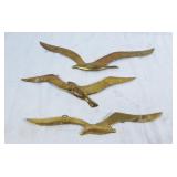 Trio of Brass flying seagulls