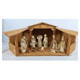 Lovely nativity set with clay figurines by Audrey