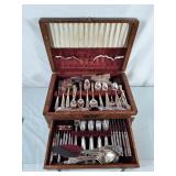 Beautiful Community Plate Flatware in Large Wood