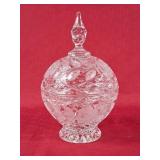 Stunning Etched Crystal Covered Dish w/Large