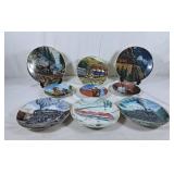 Lot of train theme collector plates