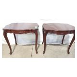 Pair of mahogany side table resembles Louis XV