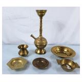Vintage Brass Hookah, Brass Trinket Dishes, Bowls