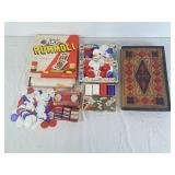 Backgammon, rummoli game, assortment of poker