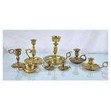 Collection of Solid Brass Candle Holders
