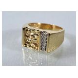 14Kt Gold Diamond Ring - Sz 9