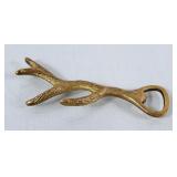 Solid Brass Antler Bottle Opener