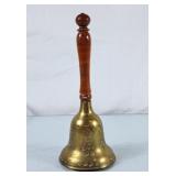 Large Vintage Brass Hand Bell - 11"H