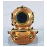 Vintage Copper & Brass Diving Helmet Replica
