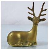 Vintage Solid Brass Resting Deer