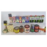 Lot of mixed cans and tins of filler, paint, nuts