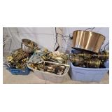Three Totes of Assorted Brass and other metals
