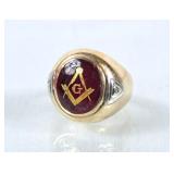 10K Vintage Masonic Fraternsl Signet Ring