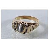 10Kt Gold Ring w/Grey Cat