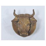 Solid Brass Bull Head Trinket Dish/Ashtray - Made