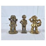 Brass child musicians and boy figurine