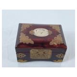Lovely Asian Trinket Box - Wood w/Brass Accents