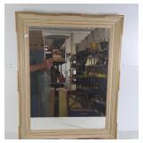 Vintage wood frame wall mirror -29"wï¿½37"hï¿½2