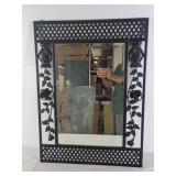 Metal frame with lattice and intricate