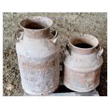 Pair or Vintage Milk Cans. 16' & 23' high