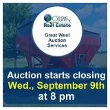 Auction begins to close Wed., Sept 9,  at 8 pm