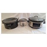 Trio of crock pots
