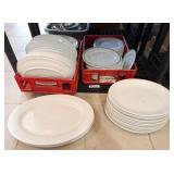 White restaurant-grade plates.