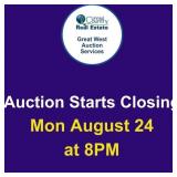 Auction begins to close Monday August 24 @ 8PM -