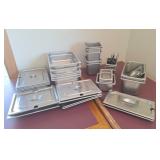 Assorted stainless warming/ chilled trays.