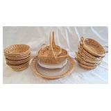 Forks, cups, straws, baskets, paper bags, etc