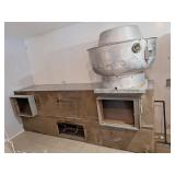 Large hanging range hood. For commercial kitchen.