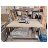Stainless kitchen prep table. 2 pieces. Top is