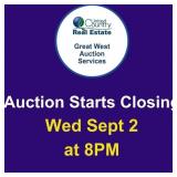 Auction begins to close Wednesday, September 2,