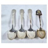 4 sterling spoons