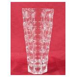Vintage Geometric Faceted Glass Vase - 10"H
