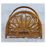 Vintage rattan magazine rack