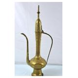 Vintage Brass Ewer or Water Pitcher - 18"H