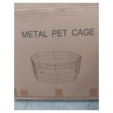 24-in black metal play pen pet cage