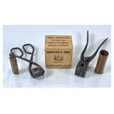 Vintage Ammunition Molds, Brass Gun Powder