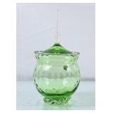 Beautiful Made in Italy Green Glass Candy Dish -