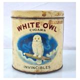 Vintage White Owl Cigars Tin - Great Graphics,