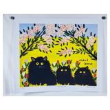 Maud Lewis "Three Black Cats" Print - 24"x20