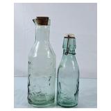 Vintage Glass Milk Bottles w/Embossed Cow
